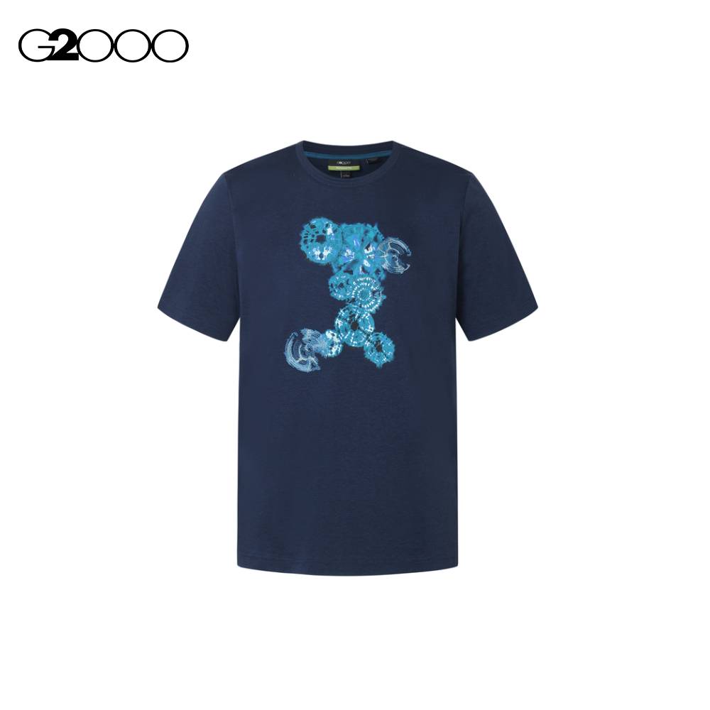 G2000 Men Mercer Placement Print Mercerized Cotton Jersey Tee