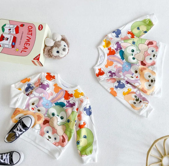 KYII Design INS Girls New Short Sleeve T-shirt Ummer Children's Wear Loose Cartoon Girls Clothes ky099