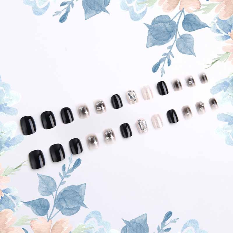 穿戴美甲貼片長 短款手假指甲貼片可拆卸 暗黑系列 貼鑽 美甲貼 穿戴美甲 Y24